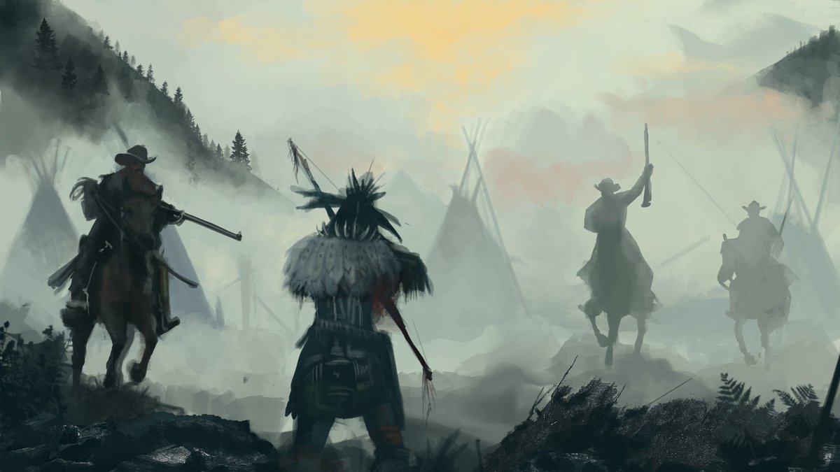 sarapoloart's tweet photo. Here you have the process of A hunter waits. I made it for the @ArtStationHQ 's Wild West Challenge last year. I hope you like it! https://t.co/fIPSk1NlEy