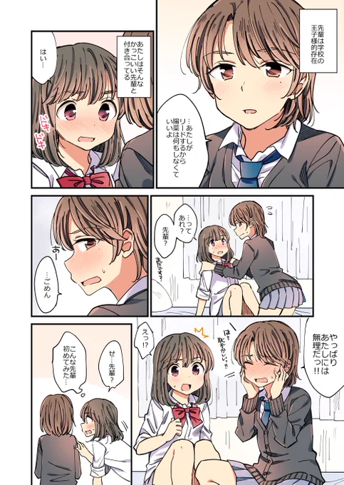 先輩がかわいすぎてタチに目覚めてしまう後輩の百合。 