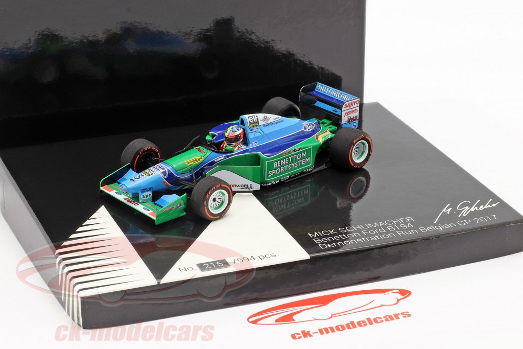 CkModelcars's tweet photo. #Benetton B194 No. 5 #demorun #MickSchumacher #BelgianGP #F1 #Spa 2017 #modellautos #modelcars scale 1:43 lim 594 pcs #diecast #miniatures @SchumacherMick by #Minichamps visit https://t.co/UjAaq75sDR 👍👍👍👍👍#KeepFightingMichael @Schumacher https://t.co/ZTAQQth4R6