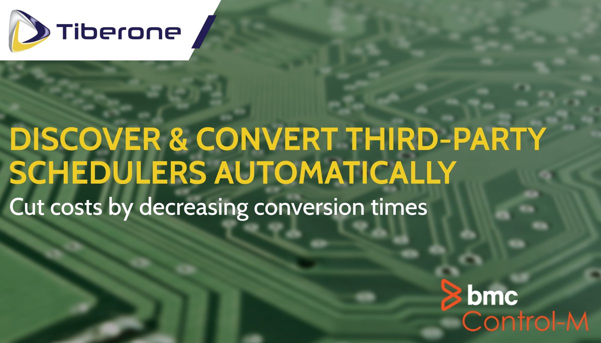 tiberone's tweet photo. DISCOVER &amp; CONVERT THIRD-PARTY SCHEDULERS AUTOMATICALLY.

Cut costs by decreasing conversion times.

#BMC #Tiberone #BMCExchange #discover #thirdparty #automatically #times https://t.co/HVSKOOWsX3