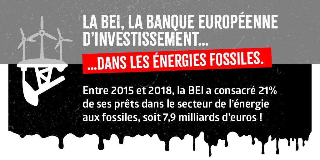 amisdelaterre's tweet photo. La banque publique européenne @EIB continue d'investir massivement dans les énergies fossiles !
7,9 milliards d'€ entre 2015 et 2018, soit 1/5 de ses prêts dans le secteur de l'énergie ⚠️ #CachezCesFossiles #FossilFreeEIB https://t.co/C6H166s2Ty