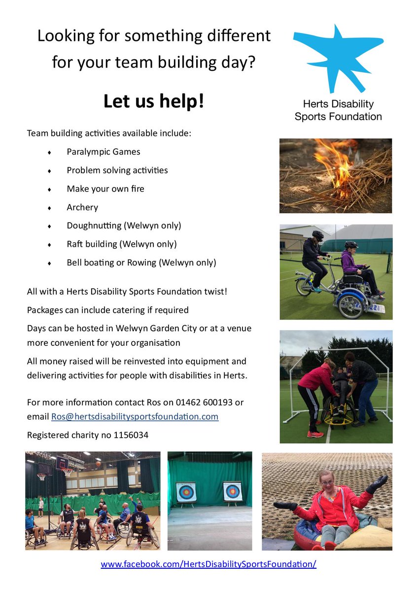 Looking for better #Teamwork in your #Organisation? WE CAN HELP! Take part in our fun &amp; unique team-building days! We offer a variety of #challenges whilst raising awareness about #disability sport &amp; #inclusive activities! Get in touch! #Hertfordshire #Hertsinbusiness