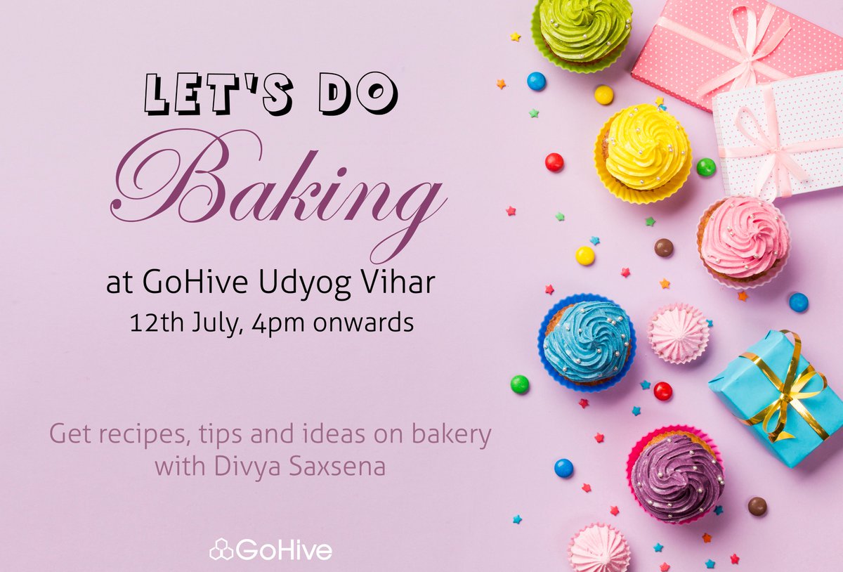 gohiveindia's tweet image. #BakeryClasses
Divinity starts with food.
Come and join us in this crusade and be the one you longed to become someday. 

On 12th July, 4pm onwards at GoHive Udyog Vihar

#Baking #Bakery #Event #Gurgaon #UdyogVihar #GoHive