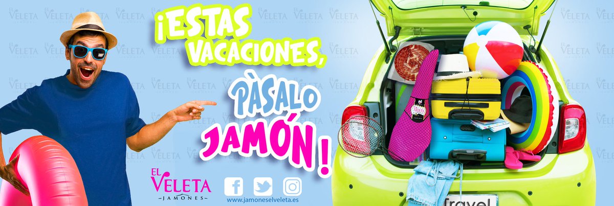 Jamoneselveleta's tweet photo. Si vais a viajar hacia vuestro destino vacacional no puedes olvidarte de echar un jamón El Veleta en el maletero.. Adquiéralo en nuestras tiendas de:
➡️ Carretera de Caniles, 35 de Baza
➡️ Carretera A334, Km 8.5 de Caniles
https://t.co/mL3UxcMZG5
#PásaloJamón #JamonesElVeleta https://t.co/CtIUjR0MUz