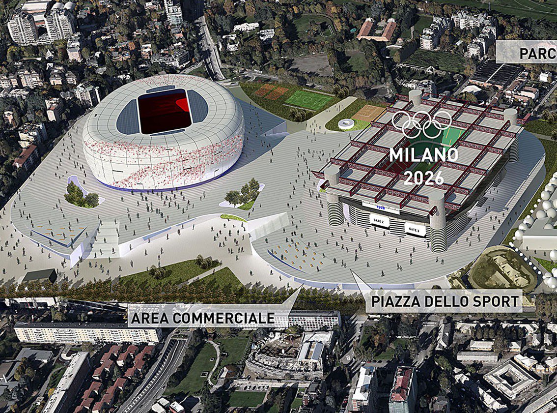 Il Santo Del Quartiere Con Lo Stadio Meazza FOTO - Nuovo stadio Meazza, progetto imponente! Sessantamila posti e un