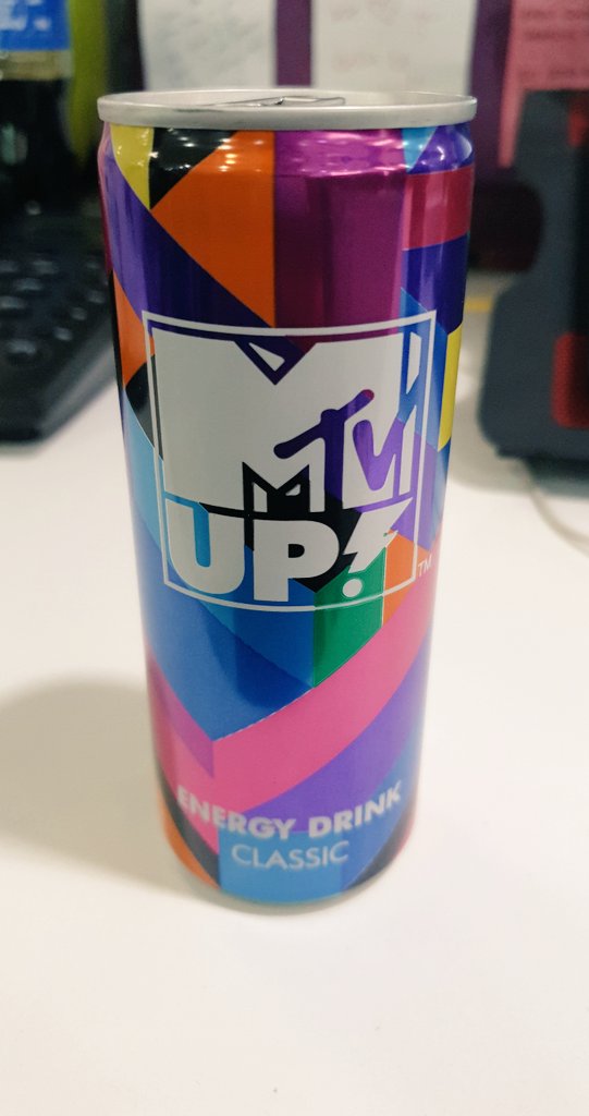 Aurgho_'s tweet photo. Oh look! Another "energy drink" with insanely high caffeine, sodium and all sorts of chemicals and preservatives content trying to harm your health in the guise of being "cool and hip". #MTVUp https://t.co/VfM99ecxHf