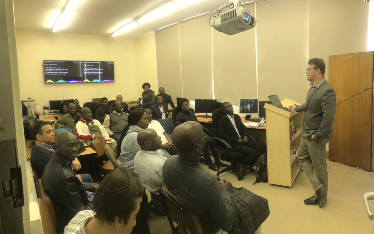 GeophysicsWebb's tweet photo. Is magnetotellurics the new seismic? Great turnout for the MT workshop at the #AfricaArray meeting! Well done to Wesley Harrison for conducting this event!@lupellerin @alan_g_jones MT in Africa!! https://t.co/iWGSeVJgue