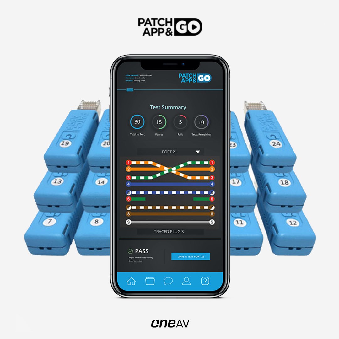 OneAV_UK's tweet photo. We’re pleased to announce our union with Patch App & Go, the smartest network tester around! Read the full press release on our blog! 🔵https://t.co/4U9QNiKJBx🔵 #custominstall #customintegrators #integration https://t.co/QS5RV2fYUQ