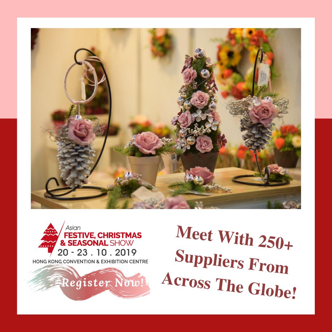 In Hong Kong’s biggest Asian sourcing show “Asian Festive, Christmas & Seasonal Show”, you can meet with 250+ #suppliers from across the globe and source a broad range of #FestiveItems and #SeasonalProducts! 
　
Pre-register NOW and enjoy FREE admission: bit.ly/2RZl1vg