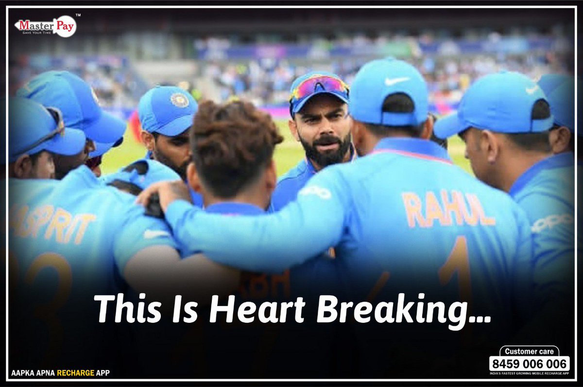 RealMasterPay's tweet photo. The only thing we feel right now is respect for the world's most hardworking and dedicated cricket team #TeamIndia
We feel utter #love and #respect for the great performance of the entire team in the #WorldCup2019 We still #BleedBlue #DhoniForever #ThankYou https://t.co/PxscTB1x6q