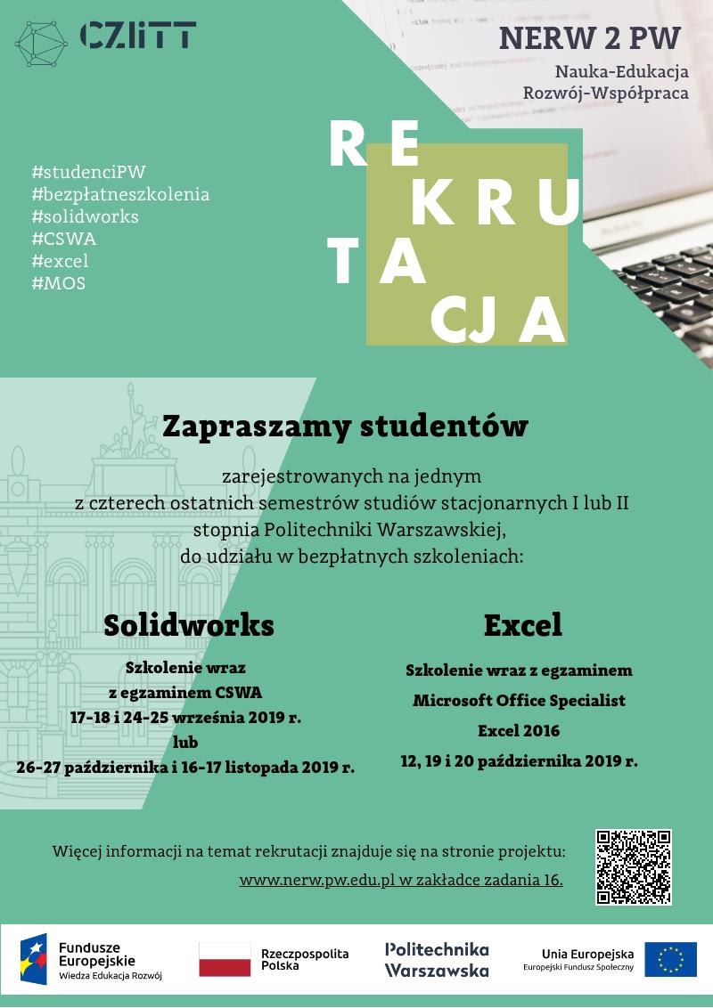 Bezpłatne szkolenia dla studentów. cziitt.pw.edu.pl/bezplatne-szko…