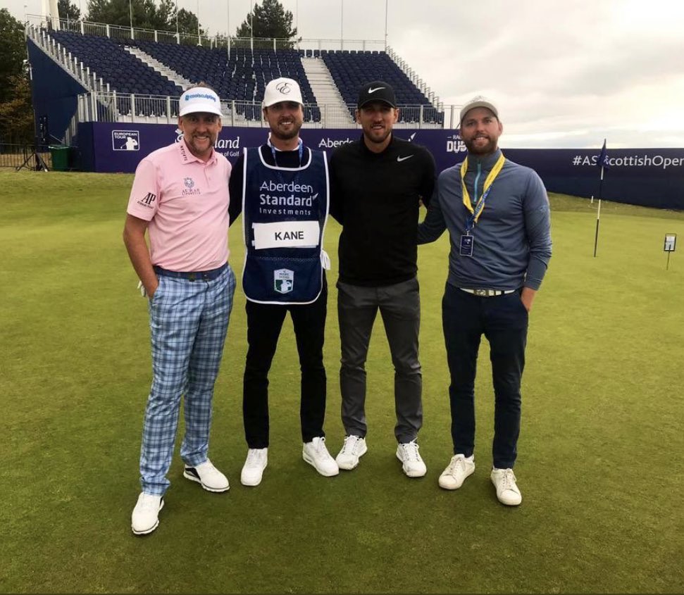 IanJamesPoulter's tweet photo. Just getting over the beaten from Tottenham the last few seasons and yesterday I played @ScottishOpen with @HKane and let me tell you he seriously cranks it. First hole of the day a little 350 yards drive 😳😳😳🚀💣Harry has got some game. https://t.co/WtRrg9FMV8