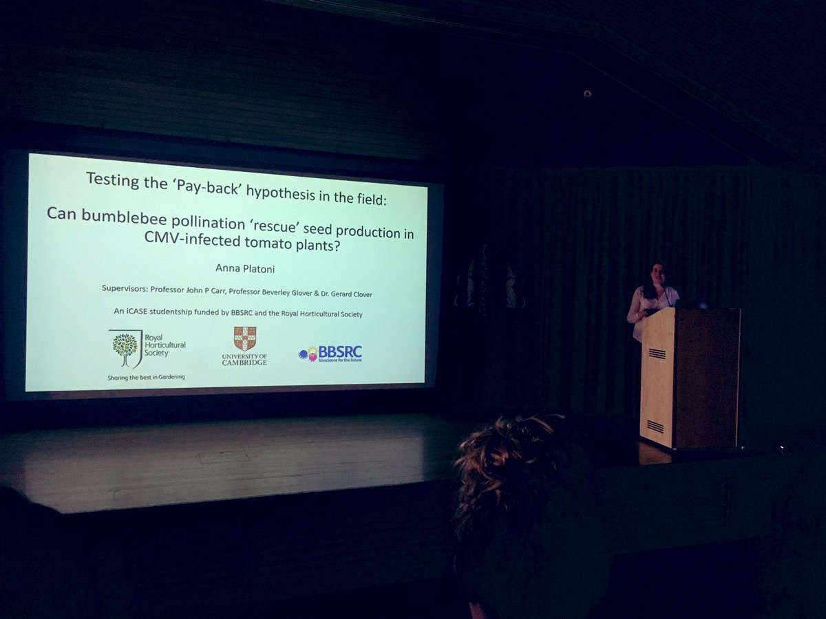Great talk by <a href="/annaplatoni/">Anna</a> talking about the pay-back hypothesis and seed counting at the <a href="/CamDTP_BBSRC/">Cambridge Biosciences DTP PhD Programme</a> symposium <a href="/CambPlants/">CambPlants</a> <a href="/The_RHS/">The RHS</a> #bees 🐝 🍅 #Phdlife