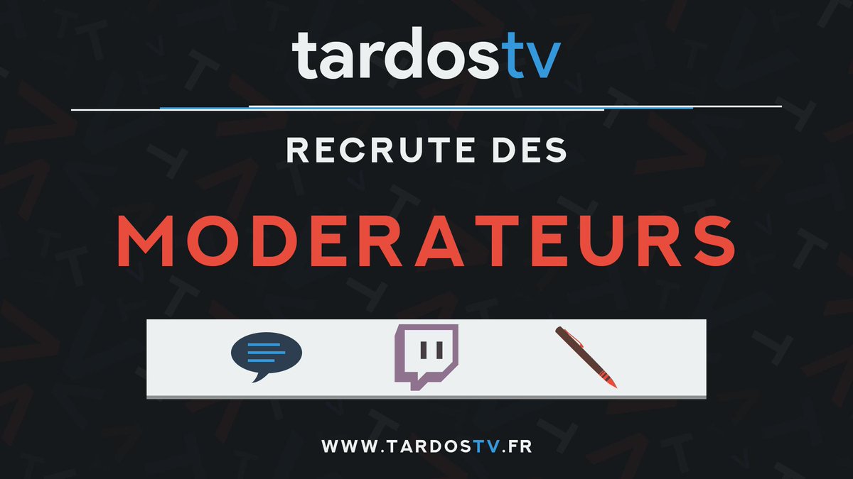 TvTardos's tweet photo. ⏺️ Faire respecter l'ordre et renseigner les viewers pendant un live ça vous tente ? 😏

Rejoignez nous en tant que #modérateur ! 🥰

➡️https://t.co/YrJuwq8hTv https://t.co/JRm6eR0iqU