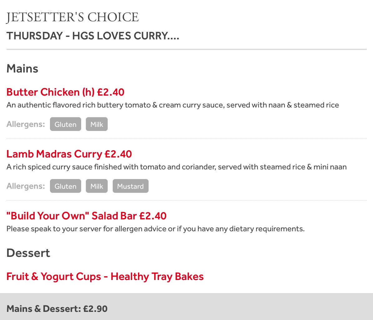 HGS_g2's tweet photo. Menus for #Thursday https://t.co/UI04Gmwlbj