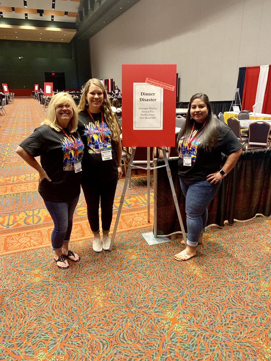 MmackaymathTx's tweet photo. Ready to share our measurement activity with fabulous math teachers! Come visit us in the Math-a-Rama sessions in the Hemisphere Ballroom from 10-12:30. @theDebbieJones @Mrs_JPoe #CAMT19 #JPEPatherPride #FBISDmath #mathicalJPE https://t.co/z4S7XcW3IO