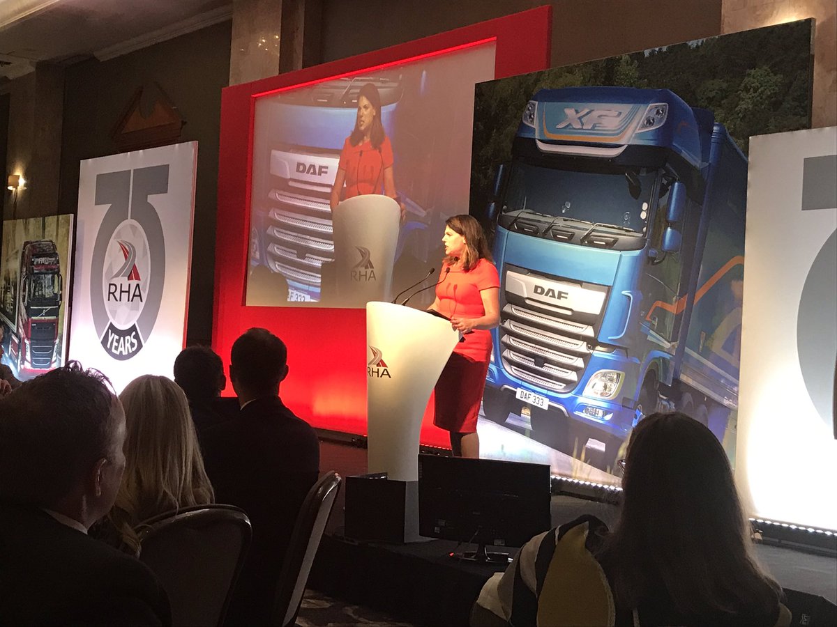 RHANews's tweet photo. Immigration minister @carolinenokes applauds haulage industry for diversity efforts #RHAAnnualLunch #RHA75 https://t.co/WBPFzsmHJi