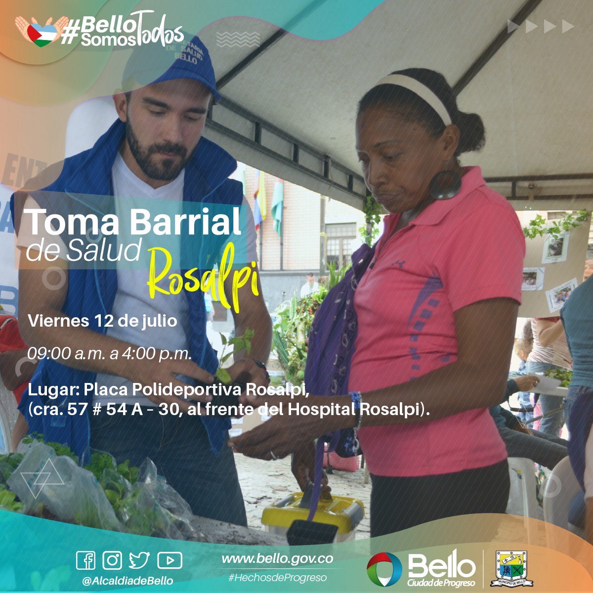 AlcaldiadeBello's tweet photo. 👩‍⚕️👨‍⚕️Este viernes estaremos en la comuna 5 de la ciudad. 

Nos acompañarán instituciones como la Organización Internacional para las Migraciones, la Casa de Justicia y Red Humana. 

🗣¡Pasa la voz!

#BelloSomosTodos https://t.co/qkadPLqg7P