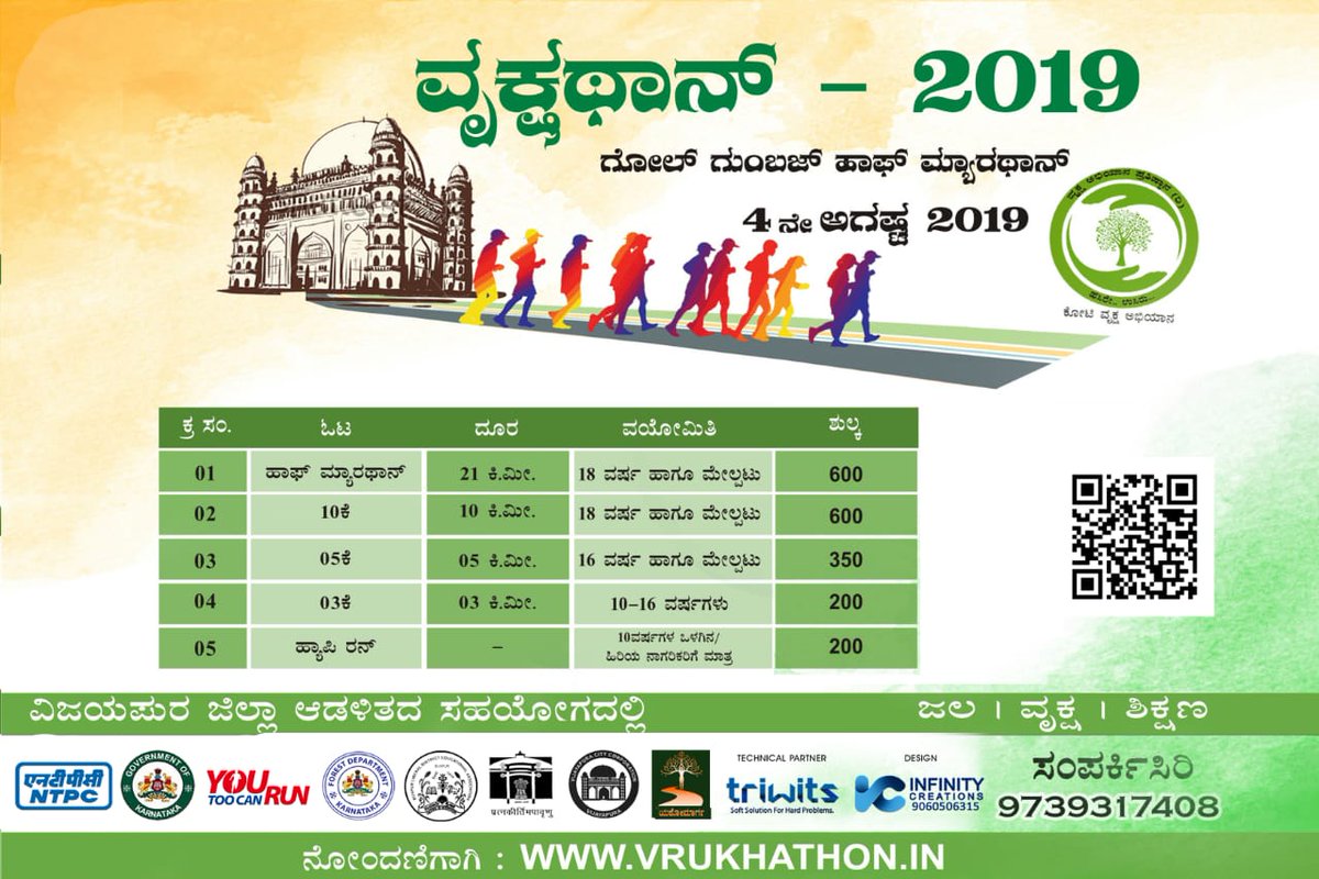 aranya_kfd's tweet photo. A Marathon is organized by the district administration and the forest department to create awareness regarding planting of trees and the importance of wildlife. Anybody can participate.
#india #karnataka #forest #wildlife #saplings #trees #nature #green #environment #vijayapura https://t.co/c1UWpa47p4