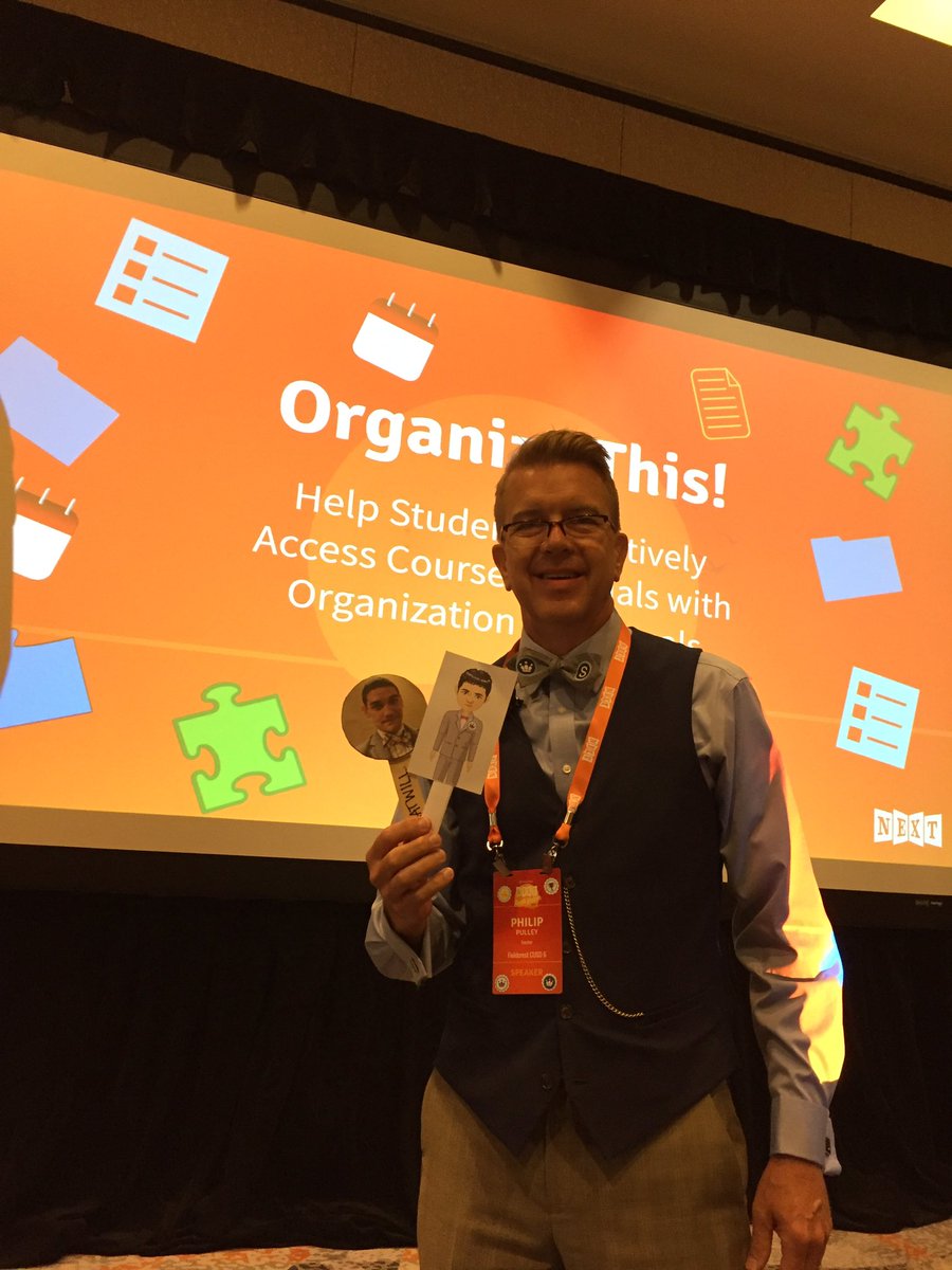 PhilipPulley's tweet photo. #FlatWill and I about to present on Organization and Visuals in @Schoology courses at #SchoologyNEXT https://t.co/GlsVsFJ9Fg
