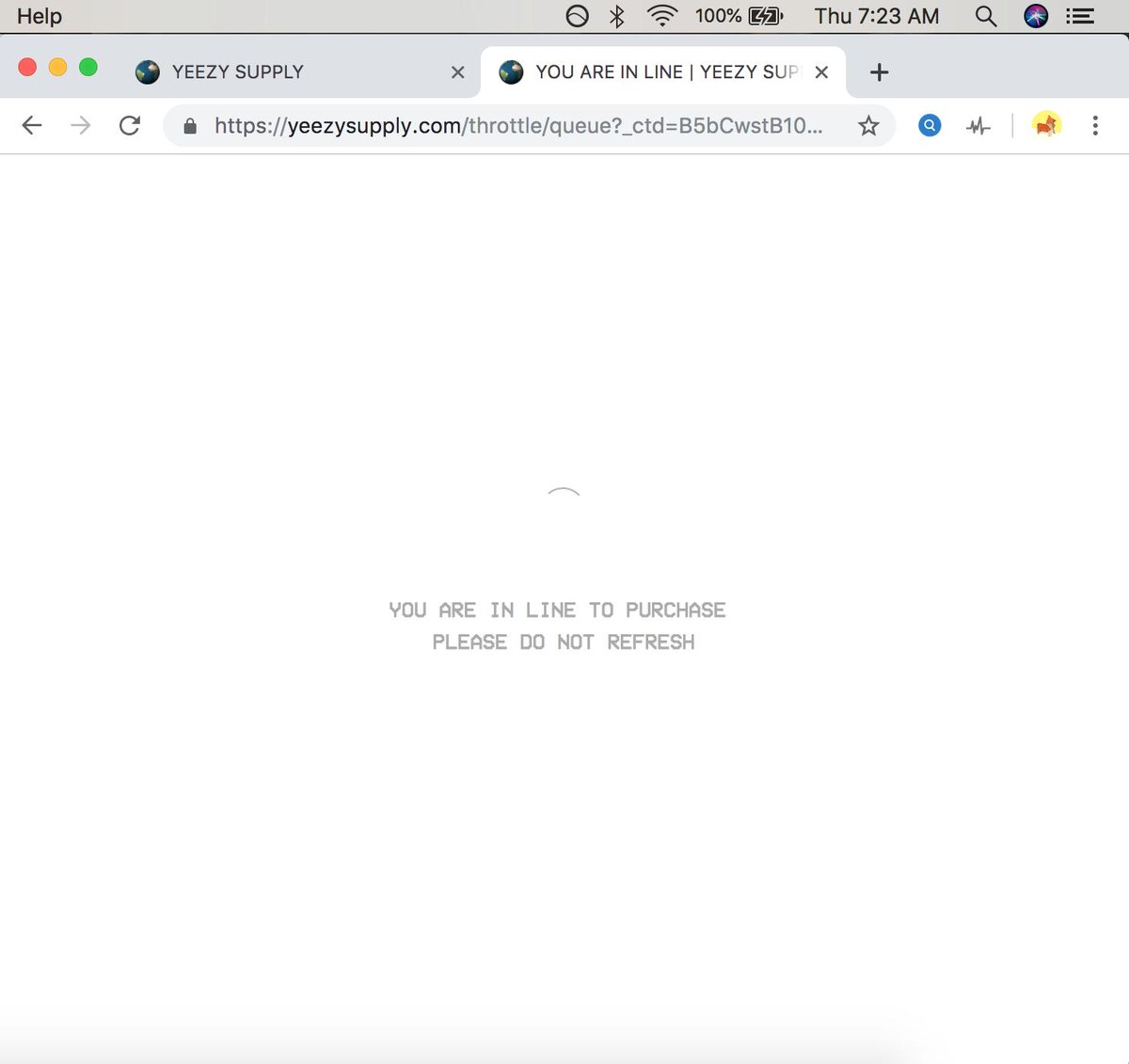 yeezy supply you are in line to purchase please do not refresh