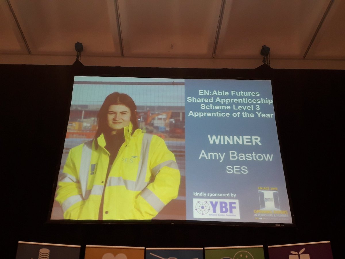 Engineering_SES's tweet photo. Some members of our #York Stadium team are at @EfficiencyNorth Annual Conference at @RoyalArmouries #Leeds to celebrate #Apprentice Amy receiving the Apprentice of the Year #Award - massive congratulations, a great achievement! #ENACE2019 @ENAbleFutures https://t.co/pJpaChnLCj