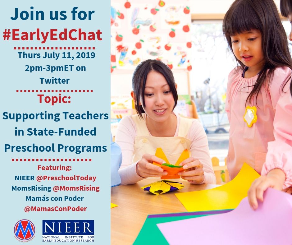 MomsRising's tweet photo. What needs to happen to create #payparity and strengthen the #ECE Workforce? Join #EarlyEdChat today at 2pmET with @PreschoolToday and @MomsRising! https://t.co/AnFFfOEKMq