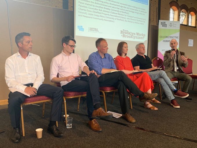 CoConHum's tweet photo. Last panel in our #brooklynism symposium today exploring the drivers for successful place-making: planning policy, development agendas &amp; conservation. https://t.co/t5XjBhUirU