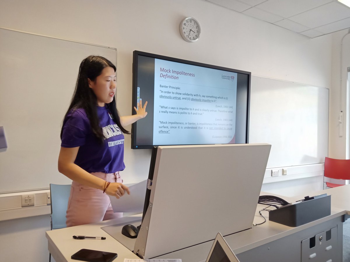 pg_2019's tweet photo. Let's welcome Shengnan Liu's sharing on the topic: Evaluation of Mock Impoliteness in a Chinese Online Talk Show @pg_2019  @LancasterUni https://t.co/fJHsDSl8TU