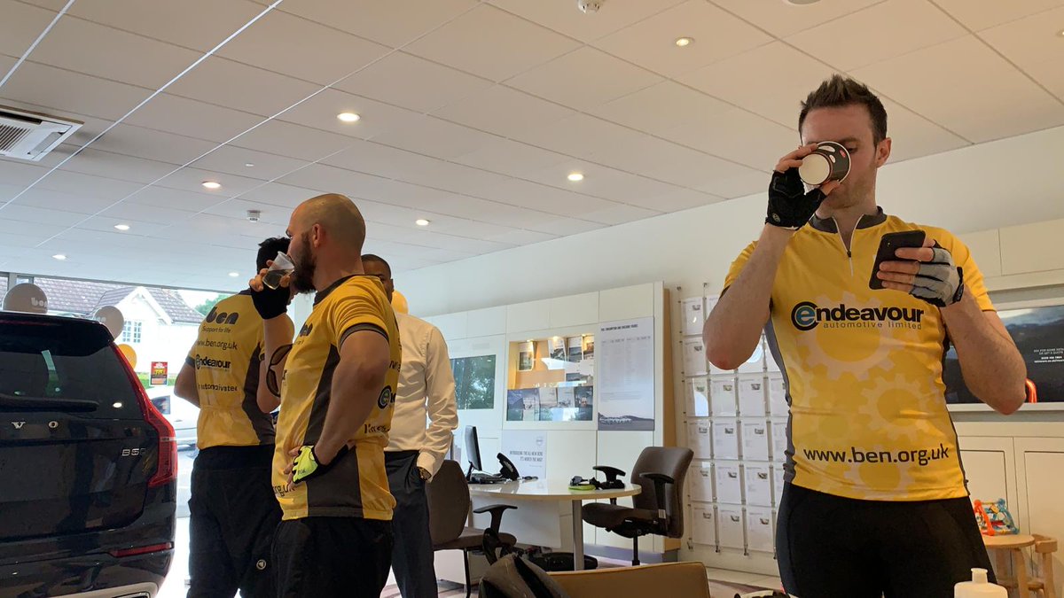 CarsSlough's tweet photo. @BenSupport4Auto - the cyclists have arrived at Chigwell! Well done @AdrianWallingto and the rest of the team! #Proud #KeepGoing https://t.co/78xqppHpcB