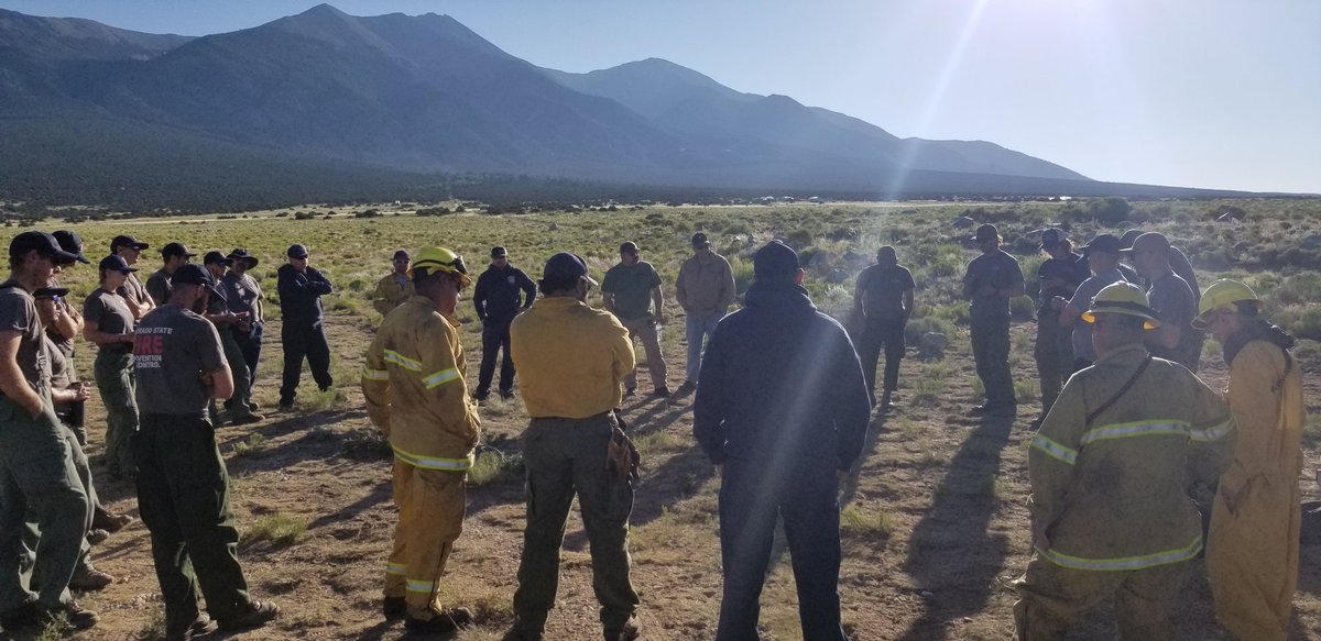 Costilla_OEM's tweet photo. July 11th 0730 morning briefing approximately 30 firefighters from @COStateFire & Costilla County Fire. We will update information as we get it. Plan to make a solid containment perimeter line, & work on interior hot spots. Ash & smoke may be visible today
#TobinFire #COFire https://t.co/FntuKN5iuj