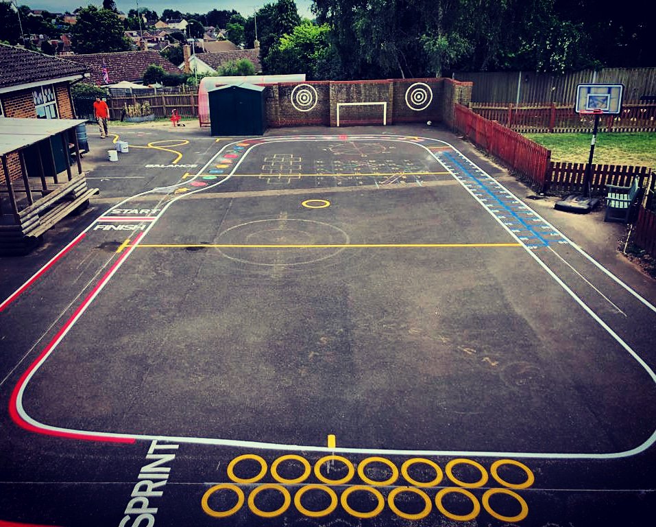 MillstreamLtd's tweet photo. Working on some great #local projects this week.  Firstly helping @cafeintheparklb after a spot of vandalism.  Then working with Newns Markings to redesign a local #school #playground #funtimes! https://t.co/x5MadQeTva