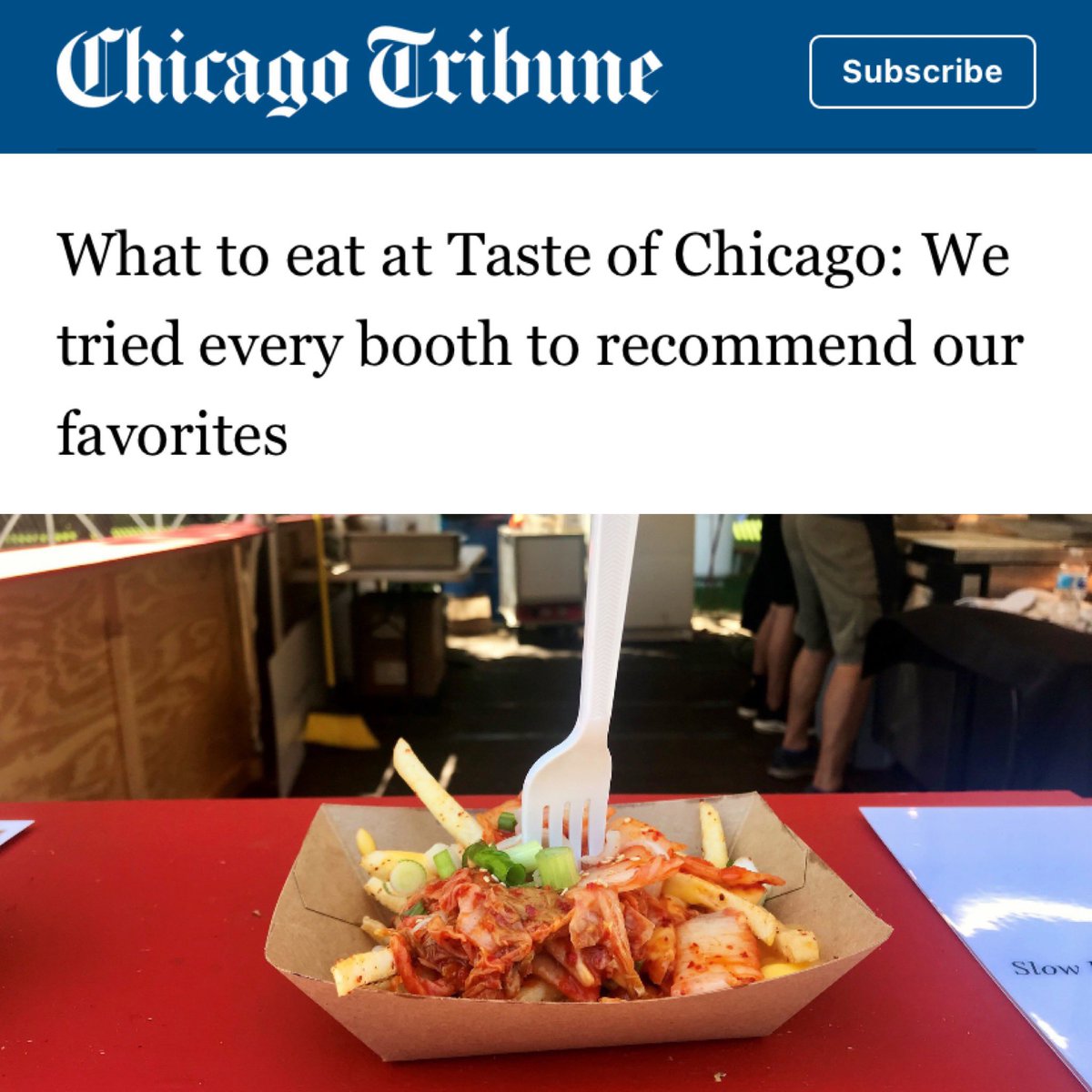WOW what a first day! Special thanks to @nkindelsperger and @chitribfood who said our kimcheesy fries are the perfect festival food 🤤🎉
.
📍Grant Park, Booth #15
🗓 Wednesday 7/10-Sunday 7/14
⏰ Wed-Fri 11am-9pm / Sat-Sun 10am-9pm
.
#tasteofchicago #yumdumtruck #kimcheesyfries