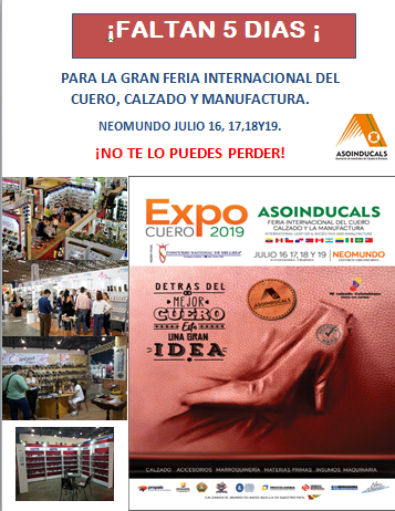 ¡FALTAN 5 DIAS! PARA LA GRAN FERIA INTERNACIONAL DEL CUERO ,CALZADO Y MANUFACTURA. 👠👞📣🇨🇴🥳🥳