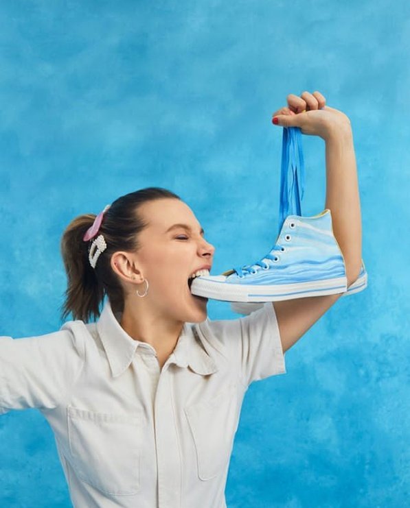MilIiebbrownn's tweet photo. Introducing MILLIE BY YOU, a new collection of shoes I designed with @Converse that highlights my love for whales and the ocean as well as DIY fashion. #ConverseXMBB #ConverseByYou #ConversePartner https://t.co/9ryhiRGNea