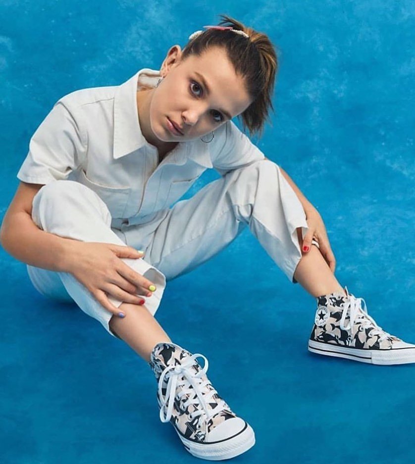 MilIiebbrownn's tweet photo. Introducing MILLIE BY YOU, a new collection of shoes I designed with @Converse that highlights my love for whales and the ocean as well as DIY fashion. #ConverseXMBB #ConverseByYou #ConversePartner https://t.co/9ryhiRGNea