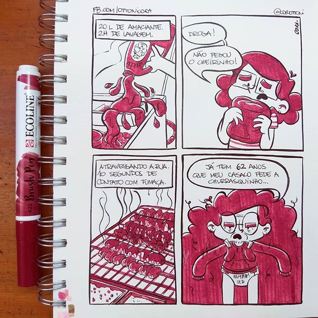 corottoni's tweet photo. Se fizessem amaciantes "sabor" churrasco, o cheirinho iria durar anos.
.
.
#corenstein #vidaadulta #millennial #churrasco #bbq #churrasquinhodegato #sketchbook #coraidosa #humor #tirinha #quadrinho #historieta #quadrinhobr #quadrinhosbr https://t.co/snIQYKQw4Y https://t.co/yd72vJ94tN