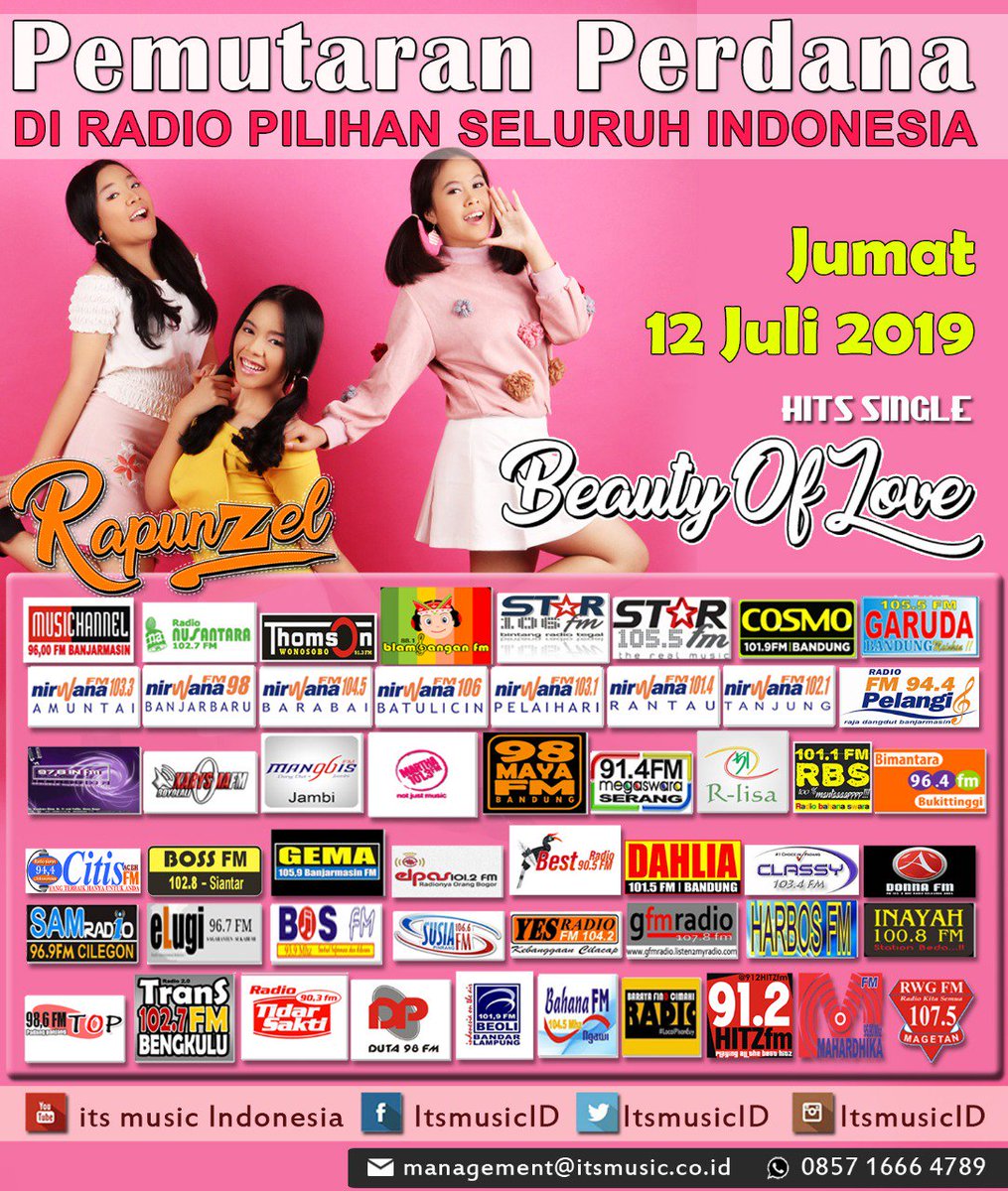 #PutarPerdana single Rapunzel - Beauty Of Love. Dengarkan di Program #SalamSahabat, Jumat (12/07/19) mulai jam 18.00 wib. di Yes <a href="/yesradiocilacap/">Yes Radio Cilacap</a> <a href="/ItsmusicID/">Insan Talenta Senada</a> <a href="/oxtavsugges/">its music Indonesia</a>