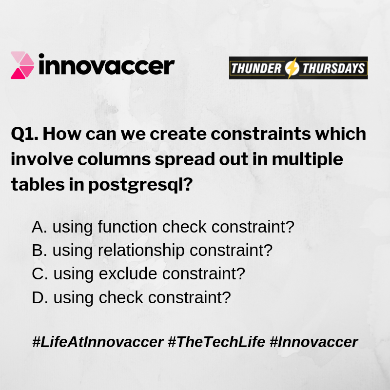 vaishalipanda's tweet photo. Posting Q1. For #TechTerms #ThunderThursdays. Please tag your answers with A1. Using #LifeAtInnovaccer. https://t.co/Fqf4A5CHwW