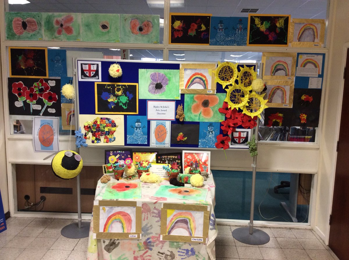ValleyArts4's tweet photo. Pop along and have a look at our wonderful exhibition @RipleyLibraries by the fabulous @ArtsAward children @st_johnripley exhibited until July 18th. #proud #artsambassadors https://t.co/ZBmtT6Ch7v