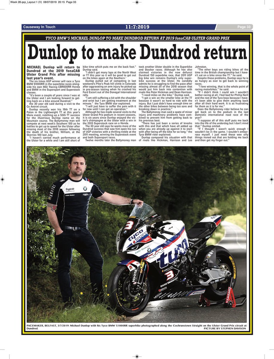 UlsterGrandPrix's tweet photo. Thanks to @intouchmagsni for the coverage this week! #gettingitoutthere https://t.co/3LE9ovZ4uP