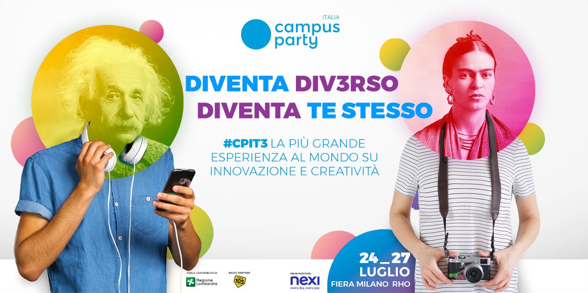 BIweb's tweet image. Parlare di futuro con chi il futuro lo costruisce tutti i giorni!
Il 25 luglio all’interno di @campuspartyIT “Future Plaza”, 4 Masterclass con @timberners_lee, @IvanOrtenzi, @FlashAndrea e @AndreaRBifulco 
🔜💥 Prenota subito il tuo posto &amp;gt;&amp;gt; bit.ly/2LcMSYB