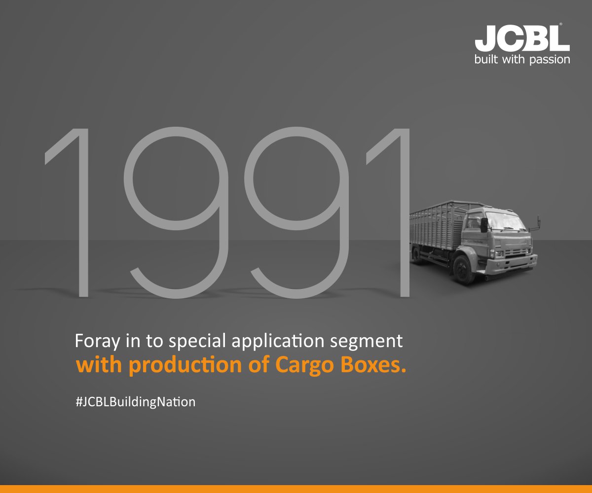 JcblLimited's tweet photo. With a dream to manufacture high quality products for the Indian market,
we stepped into special application vehicle segment with production of 
cargo boxes in 1991.

#JCBLBuildingNation #JCBLHistory #BuiltWithPassion #JCBLInPrawaas https://t.co/KjW9u7TMcI