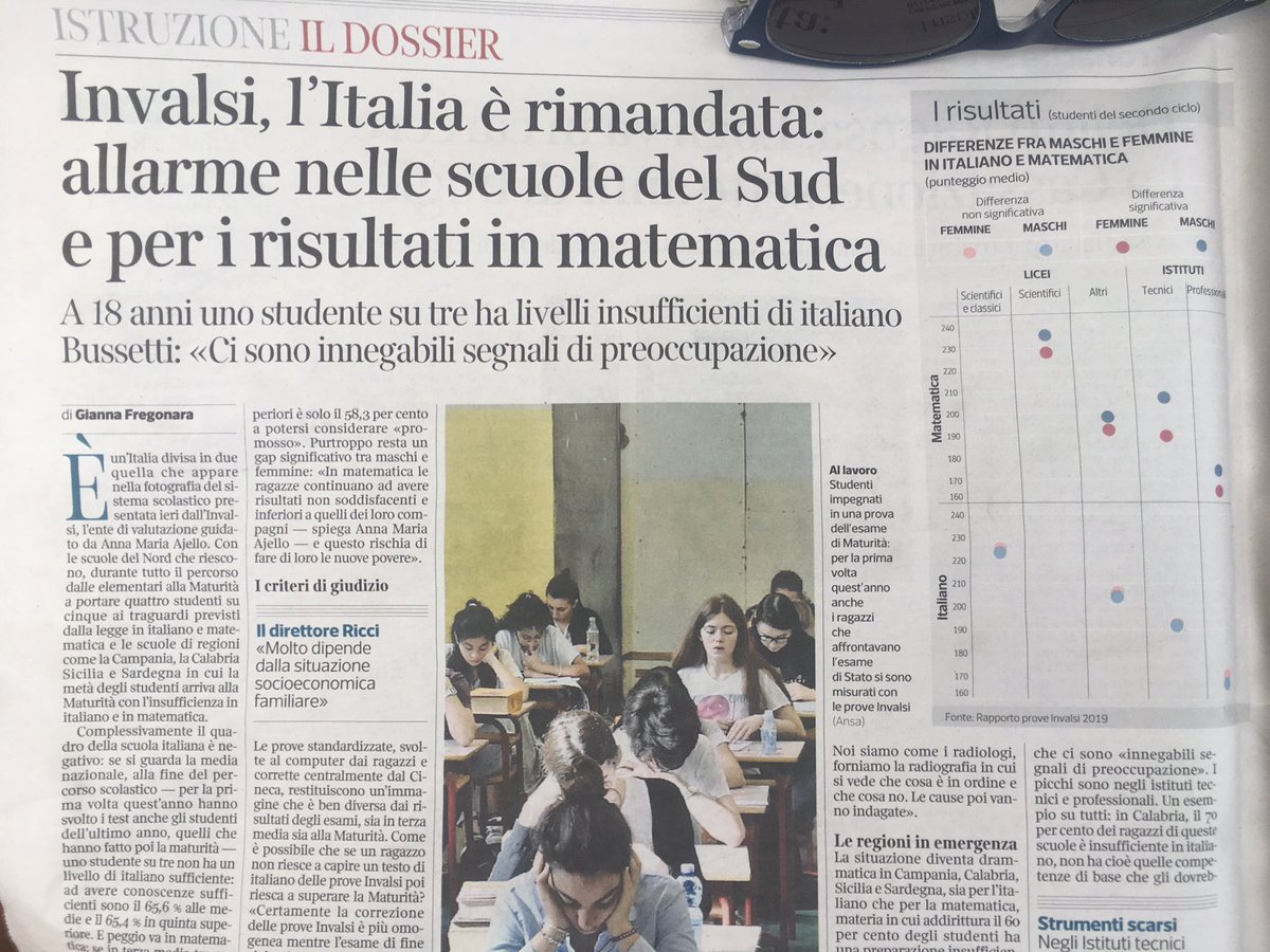 AnnaZavaritt's tweet photo. I nostri ragazzi sono “analfabeti” in matematica e nelle materie #STEM , quelle che garantiscono però maggior occupabilità. Nei risultati #invalsi un forte #gendergap : ragazze hanno risultati inferiori e rischiano di essere “nuove povere” @annamariaajello via @Corriere https://t.co/ZyBJD2dJRf