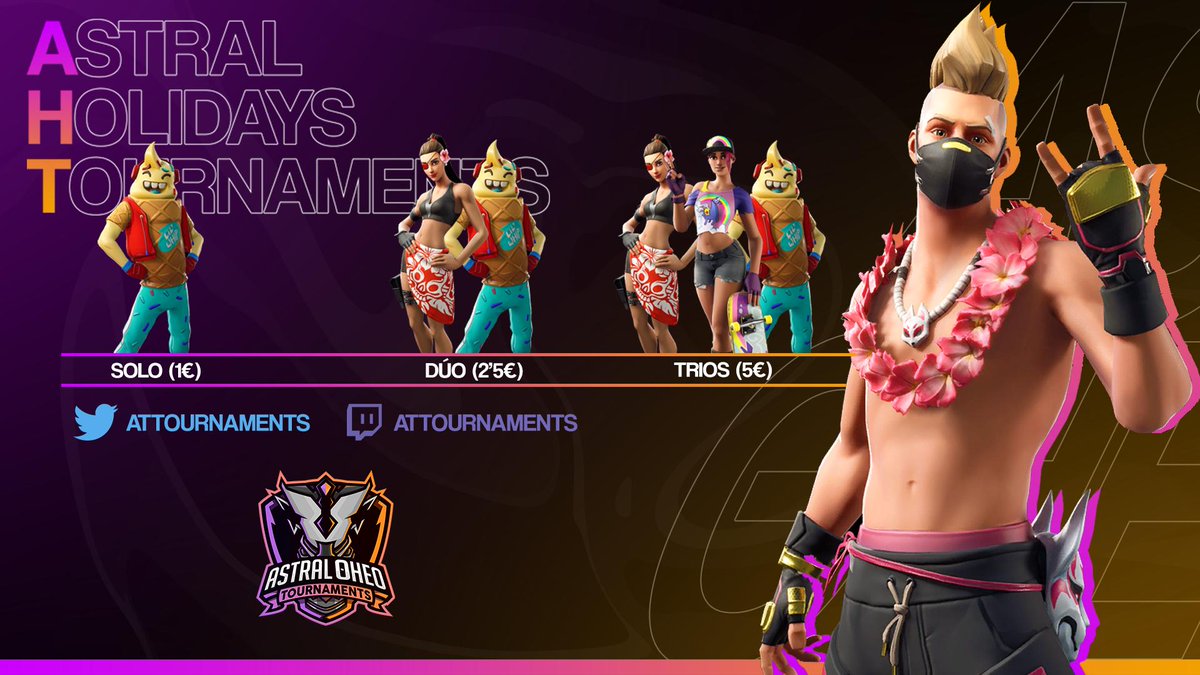 ATTournaments's tweet photo. [#Torneos]

📢 Ha llegado el gran día... Presentamos una serie de torneos que durarán una semana completa y que si sale bien seguiremos con ella.

#AstralHolidaysTournaments

🏆Solo: 22-23 / 07
🏆Dúos: 24-25 / 07
🏆Tríos: 26-27 / 07

¡Más información MD y en el diseño!

#BeAstral https://t.co/wWgFlhHJkf