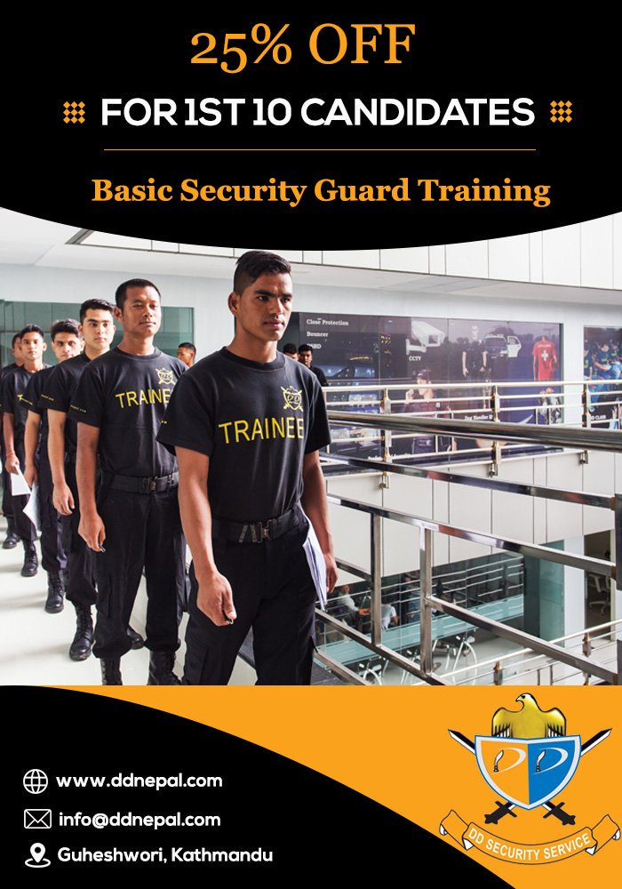 dd_security's tweet image. Admission Open for Basic Security Guard Training. 25% to the 1st 10 students. Don&apos;t miss this wonderful opportunity to expand your skills in the security field.

For more details:
ddnepal.com
info@ddnepal.com
01-5107439
