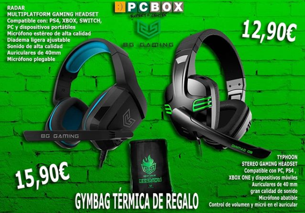 Si eres de los que pasa las horas muertas en <a href="/PcBoxSantander/">PcBox Santander</a> o <a href="/PcBoxTorre/">PcBox Torrelavega</a> esto te interesa 😎.
Con la compra de estos auriculares te llevas una gymbag térmica para llevarlos a cualquier parte y sin necesidad de bolsa de plástico🤣🤣