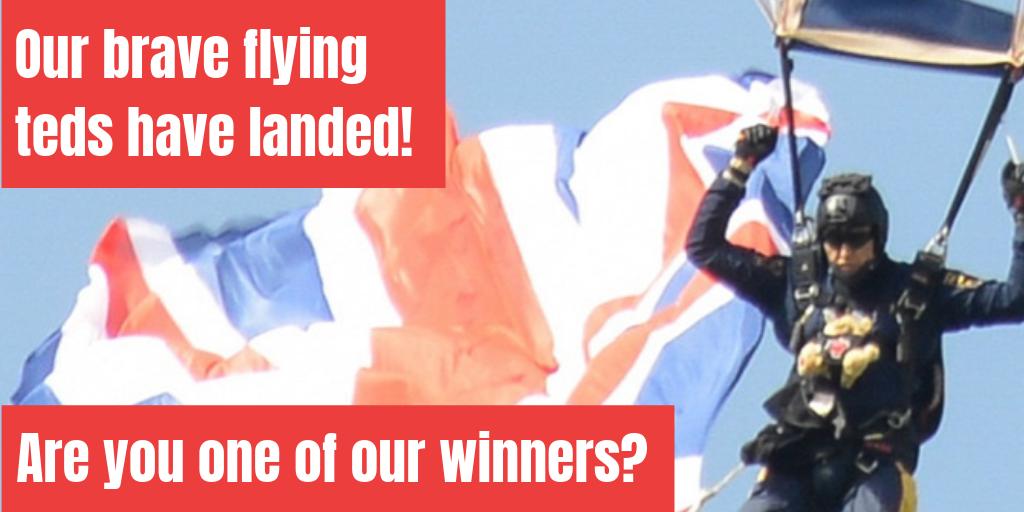 BucksMKAFD's tweet photo. Did you take part in the @PoppyLegion prize draw to win one of the brave teddies jumping with the @RLCSilver_Stars at @BucksMKAFD ?  If you have a ticket with the number 2, 24 or 39, you are a winner! Contact the RBL or email: bucksccevents@buckscc.gov.uk to claim your prize. https://t.co/VB0830QetT