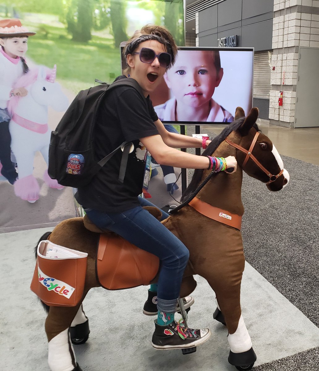 AmeliaIslandToy's tweet photo. In case you are wondering - running a toy store with your family is really really fun. (It would be more fun if they'd let us bring this horse home!)

#astramighty #threegenerations #shopsmall #shoplocal #ameliaisland #fernandinabeach #jaxmoms #jacksonvillemom #florida https://t.co/zzx1eYRp3D