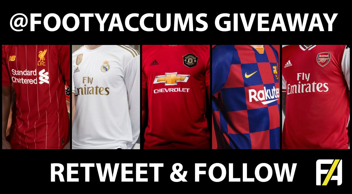 RT AND FOLLOW @footyaccums to win a brand new 2019/20 football shirt of YOUR choice!

⚠️ Winner will be picked on Monday @ 12pm ⚠️

GOOD LUCK! 💫💫💫